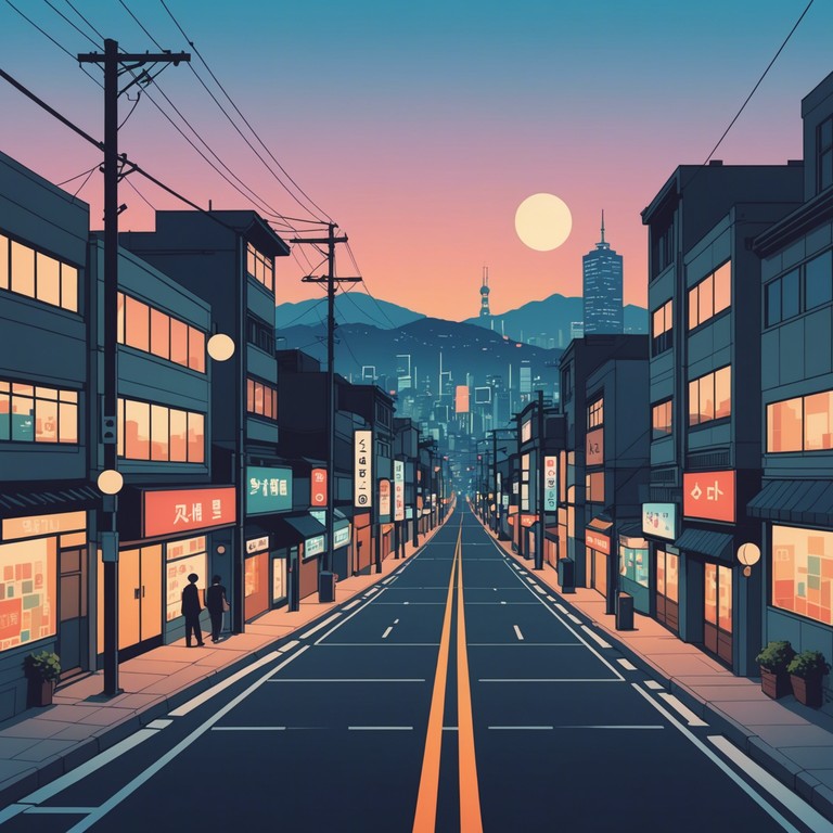 This track embodies the serene yet vibrant spirit of seoul, weaving a reflective melody that offers a sonic journey through the city's lively streets and calm, picturesque scenes at dusk. Its layers subtly capture the essence of modernity tied with tradition.