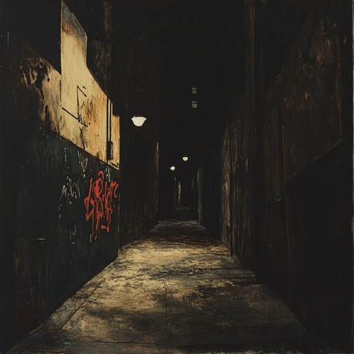 A sinister instrumental garage track characterized by eerie, distorted guitar riffs, heavy basslines, and haunting ambient effects. The song immerses the listener in a dark atmosphere, evoking images of deserted streets and lurking shadows. It's a piece that builds tension and unease, perfect for creating a suspenseful mood.