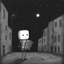 a quirky tune depicting a robot's lonely nocturnal journey