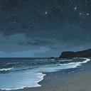 smooth melodies beneath twinkling stars, gentle waves, soul