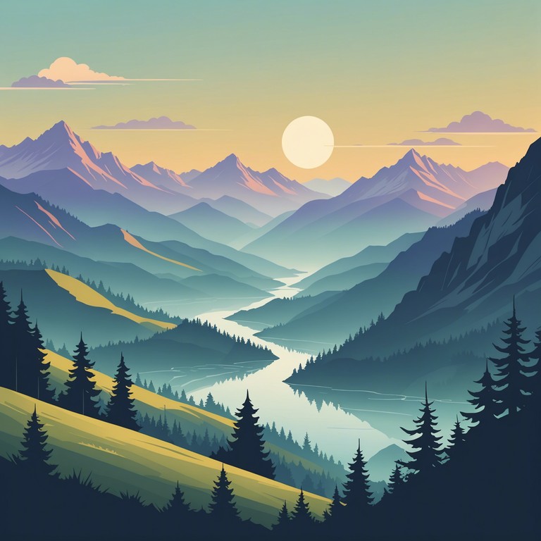 Similar to its primary version, this alternative description emphasizes the interplay between the serene drum and bass beats and the natural world. It positions the music as both a backdrop and a journey through mountainous echoes and the soft symphony of dawn, appealing even more deeply to a tranquility seeking audience.