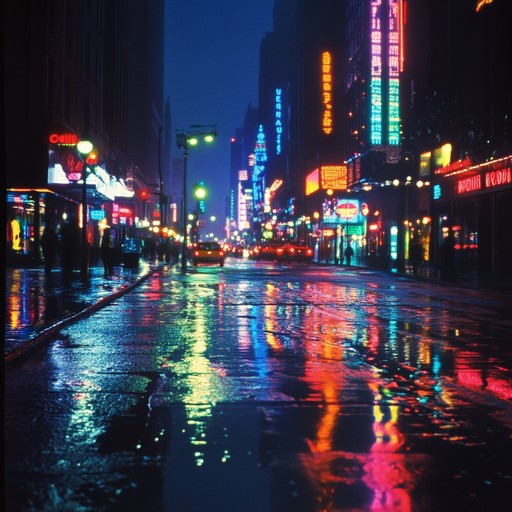 An instrumental track with soulful synth melodies, capturing the essence of wandering through a vibrant city at midnight, where neon lights illuminate the streets and reflect off the wet pavement. The melodies evoke feelings of solitude, introspection, and subtle nostalgia, perfect for late night drives or deep contemplation.