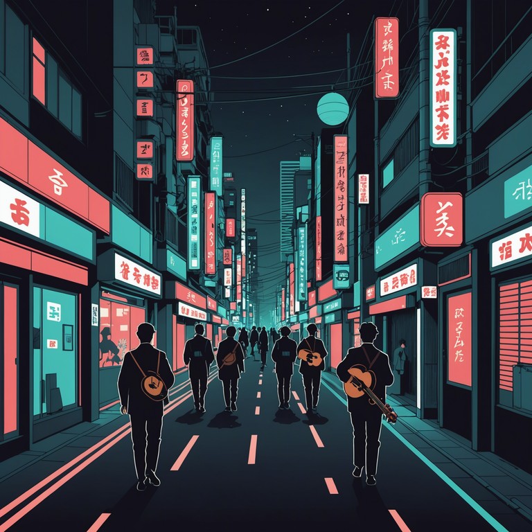 This piece combines the tranquil, reflective qualities of ethereal music with the energetic pulse of tokyo's nightlife. Expect a fusion of serene instrumentals overlaid with the bustling, electronic vibes of modern j pop, capturing the dual spirit of peace and excitement in japan's capital.