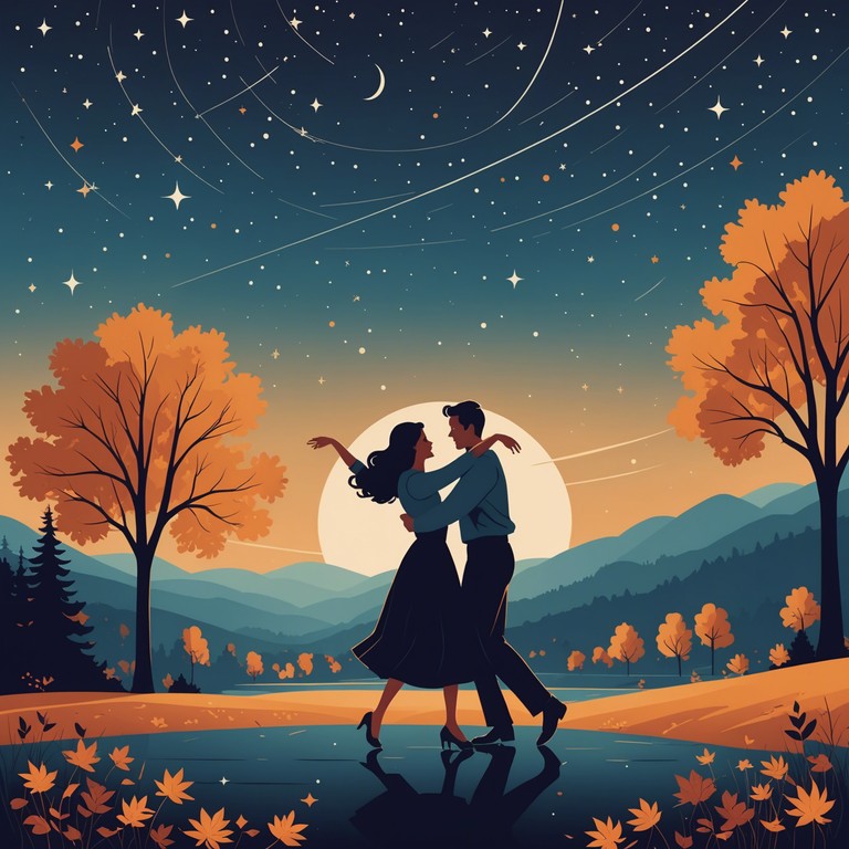 This composition invites listeners on a nostalgic journey through a bold, enchanting autumn evening, characterized by swirling melodies and a powerful execution that captures the grandeur of a starlit night. The tune embodies the magic and romance of an autumnal dance under a canopy of stars, with a piano leading the graceful, swirling waltz that blends traditional sensibilities with a modern twist. The result is both grand and intimate, perfect for evoking deep emotions of nostalgia, elegance, and romance.