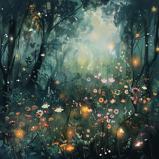 A delicate, tranquil lullaby that transports children to a peaceful enchanted forest with magical creatures and soothing nature sounds, perfect for bedtime or quiet time.