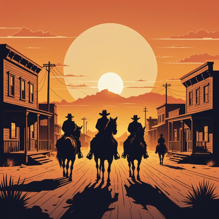 The track paints an evocative picture of rebellious outlaws riding through arid deserts as the sun sets, casting long shadows. Acoustic guitars intertwine with the howling wind to create a feeling of longing and defiance. This composition blends traditional western motifs with a taste of rebellion, encapsulating the spirit of freedom and untamed wildness.