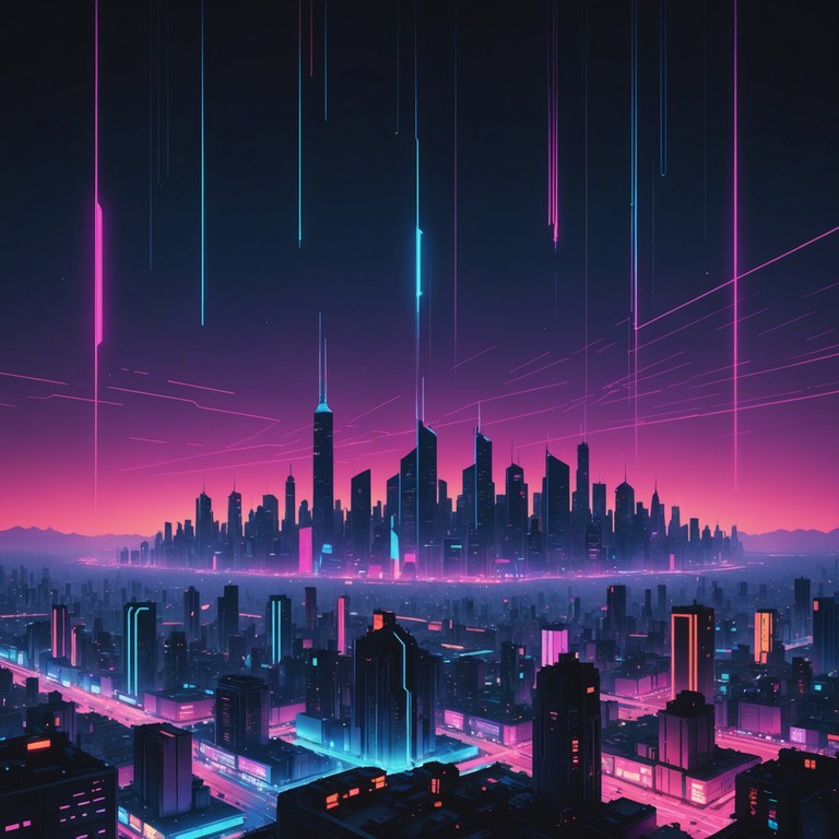 Dive deeper into a soundscape crafted for nocturnal rebels, where the pulse of the synthesizer powers a journey through the vibrant, cyberpunk inspired cityscape. Feel the thrill of rebellion as electronic beats defy the shadowy monoliths of a dystopian society.