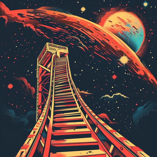 Imagine soaring through a colorful galaxy on a cosmic rollercoaster, feeling the rush of excitement as you twist and turn past stars and planets. This high-energy synthpop track features pulsing electronic beats, shimmering synths, and euphoric melodies that evoke a sense of adventure and exhilaration. It's the perfect soundtrack for a wild ride through the universe.