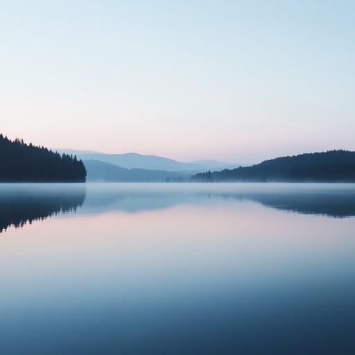 Imagine a serene lakeside at twilight, where shadows reflect and dance gently upon the water, accompanied only by the hauntingly beautiful sound of a solo flute. The melody embraces the tranquility of the scene, weaving through the chilling dusk air, invoking a sense of peace yet tinged with melancholy.