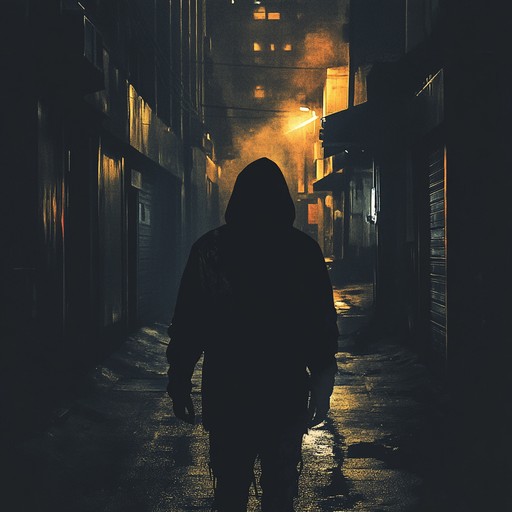 An evocative instrumental melding dark ambient sounds with sharp, forceful hiphop rhythms, illustrating the hidden intensity and enigmatic allure of the city's hidden corners