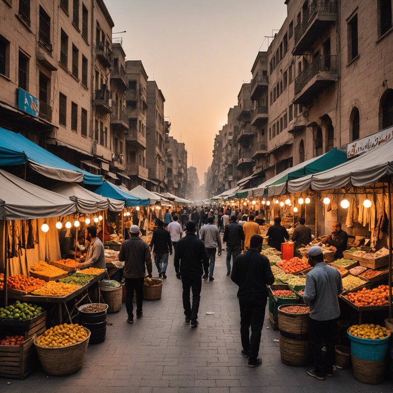 In this unique composition, traditional jazz meets the soul stirring rhythms of the middle east, creating a rich tapestry of sound that reflects the bustling, vibrant life of cairo. The saxophone carries the melody over a sea of exotic stringed instruments and percussion, merging two worlds into one harmonious experience.