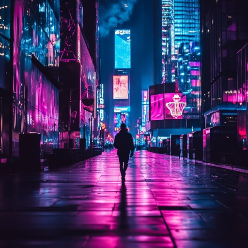 An atmospheric synth driven piece capturing the solitude and neon lit emptiness of city streets at night during the 1980s.