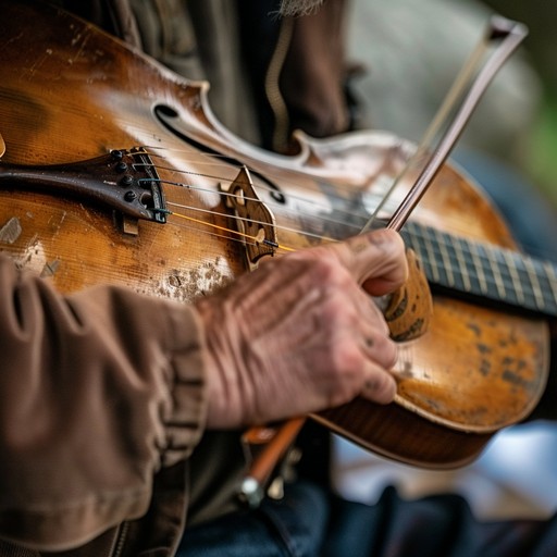 This energetic bluegrass tune features lightning-fast fiddle playing, intricate banjo picking, and a driving acoustic guitar rhythm. The bass keeps a steady beat as the mandolin adds delightful trills and fills. It's the kind of foot-stomping, high-energy instrumental that gets people up and dancing. The melody weaves and darts, each instrument taking a turn in the spotlight with impressive solos before coming back together in tight harmony. It's a joyful, exuberant song that captures the spirit of a good old-fashioned bluegrass jamboree.