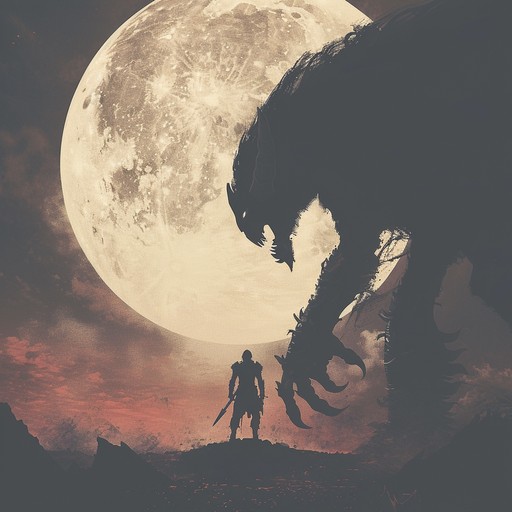 This composition uses sweeping orchestral crescendos to depict a scene where ancient warriors battle mythic beasts under a giant moon. The music communicates the gravity and grandeur of legendary conflicts fought in secret, known only in forgotten tales. A powerful sense combines drama with a hint of foreboding destiny as the silent spring witnesses unseen battles across ages.