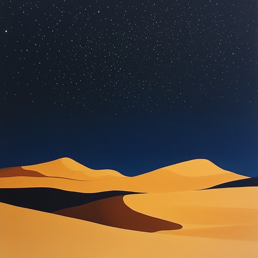 An instrumental piece blending minimal grooves with middle eastern melodies, featuring hypnotic synths that evoke the mystery of the sahara desert at night