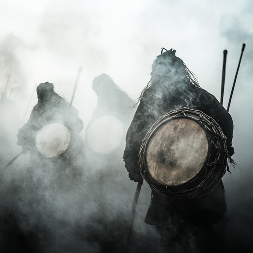 The primal beats of ancient war drums conjure images of warriors ready for battle, their hearts pounding in unison with the unyielding rhythm. The aggressive and determined percussion creates an atmosphere charged with energy, embodying the raw and fierce nature of combat. Each thunderous drumbeat amplifies the sense of impending conflict, capturing the essence of historical warfare.