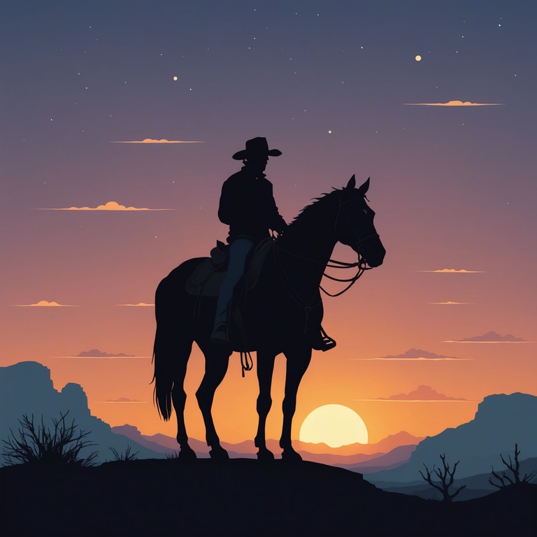 This track captures the expansive emptiness of the barren western landscape, where a melancholic whistle carries the mood of solitude across windswept deserts under a vast sky. The composition evokes images of a lone figure crossing an unforgiving terrain, reflecting on untold stories of the past.