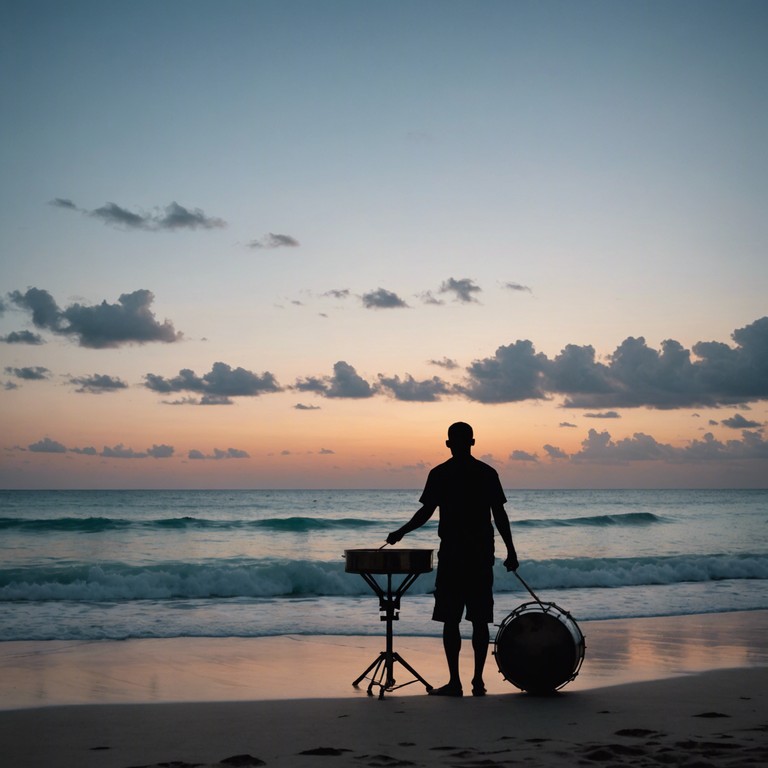 Imagine sitting by the gentle caribbean sea as the sun sets, colors painting the sky, and the distant, soft resonances of the steelpan performing a slow, thoughtful melody. This track enhances the natural ambiance, inviting a deep sense of calm and contemplation.