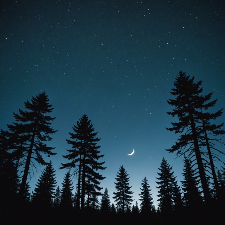 A tranquil composition that transports listeners to a serene latin american forest at night, under a vast, starlit sky. Soft notes mimic the gentle rustle of leaves and distant waterfalls, creating a peaceful auditory escape.