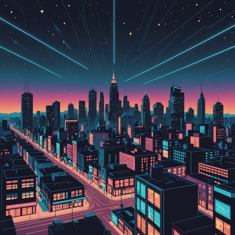 This track captures the quintessence of a glamorous night drive through a retro futuristic cityscape, characterized by its lush synth melodies layered over a smooth, undulating bassline. A perfect blend of nostalgia and modernity offers an escape into a world of sparkling neon and endless possibilities.