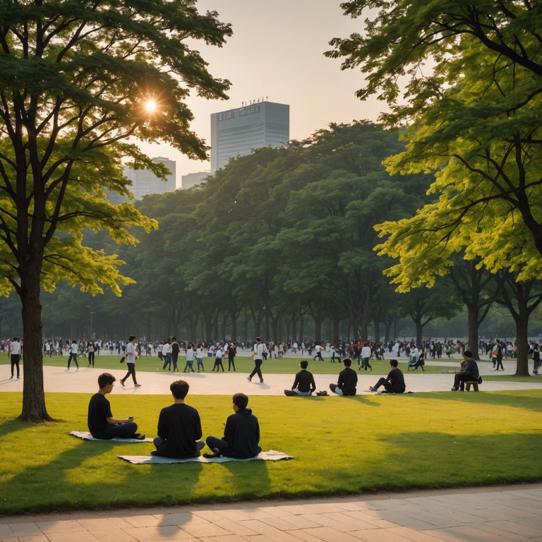 This alternative version amplifies the combination of traditional and contemporary sounds embracing the spirit of korea's youth culture within a dynamic cityscape.