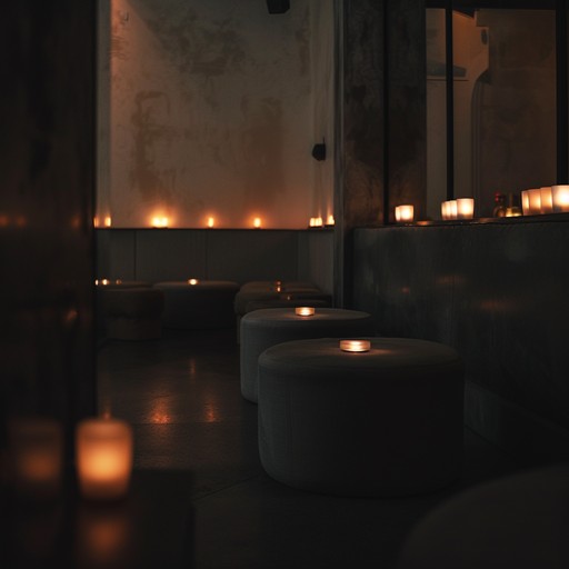 An ethereal journey through a desolate, candle lit lounge, where ghostly piano notes and subtle ambient sounds create an unnerving yet captivating atmosphere, evoking a sense of mystery and otherworldliness