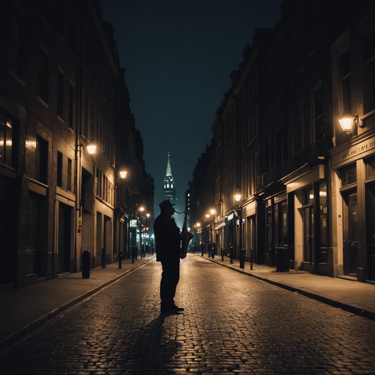 In this track, a solitary saxophonist plays under a moonlit sky, channeling the soulful essence of a deserted urban landscape. The piece encapsulates a moment of personal reflection amidst the sprawling concrete jungle, where the subtle play of light and shadow mirrors the complexity of human emotions.