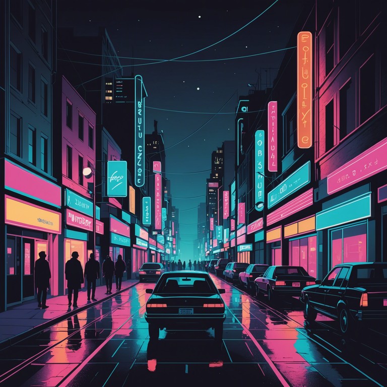 This track embodies the heart of a cyberpunk cityscape at dusk, blending high energy electronic beats with atmospheric synths to evoke a world of shadowy figures and neon reflections. The sound is brooding and intense, mirroring the life of the neon lit streets and the hidden dangers they harbor.