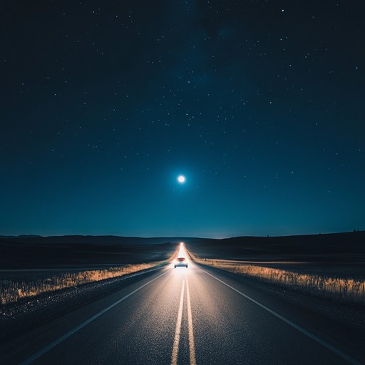 This track combines serene melodies with soft driving rhythms ideal for nighttime journeys, blending a peaceful atmosphere with a sense of moving forward under the moonlit sky.