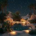 tranquil middle eastern ambiance under dreamy night sky.