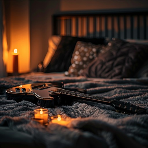 A smooth, seamless blend of soulful guitar riffs against a jazzy backdrop, creating an intimate and sophisticated bedroom tune perfect for late night relaxation. The melody gently ebbs and flows, immersing listeners in an atmosphere of warmth and elegance