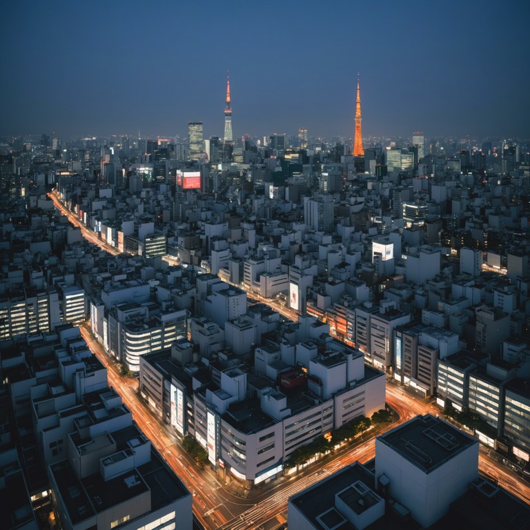 Expanding on the theme of a dynamic tokyo night, this version emphasizes pulsating rhythms and vivid atmospheric synth layers that encapsulate the essence of an urban adventure under the city lights.