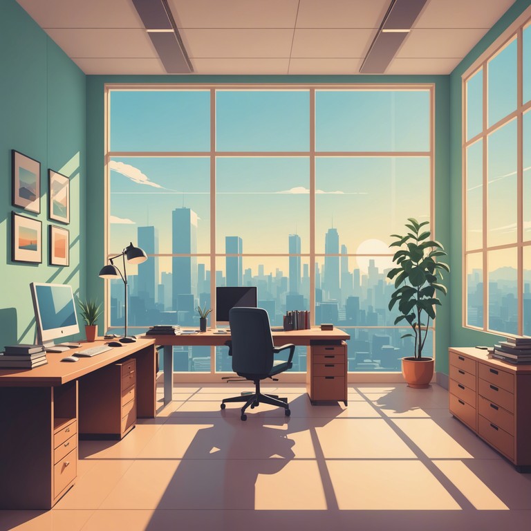 This composition delivers an energizing, yet calm atmosphere ideal for corporate backgrounds. It features a simple, inspiring melody that slowly builds to gently stimulate motivation and creativity without being overpowering.