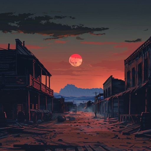 Imagine wandering through a desolate, abandoned western town as the sun begins to set. The shadows lengthen and a chill creeps up your spine. The sound of a lonely banjo echoes off dilapidated buildings, harmonizing with the distant, eerie howl of the wind. Each note punctuates the increasingly sinister atmosphere, evoking a haunting narrative of lost souls and untold secrets buried in the dust. The balance of sparse instrumentation and eerie effects makes this piece a haunting journey through a forgotten era.