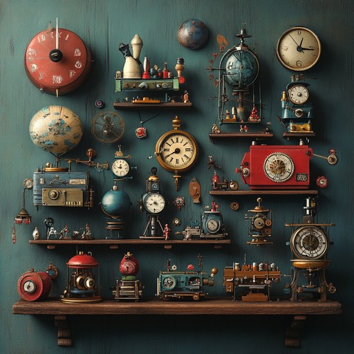 This instrumental piece captures the essence of childhood wonder, blending playful melodies with whimsical, toy like sounds. Imagine a carnival of vintage clockwork toys brought to life, each with its own quirky tune. The track features chimes, bells, and wind up mechanisms, creating a lively and enchanting atmosphere that invites listeners to explore a fantastical, miniature world.