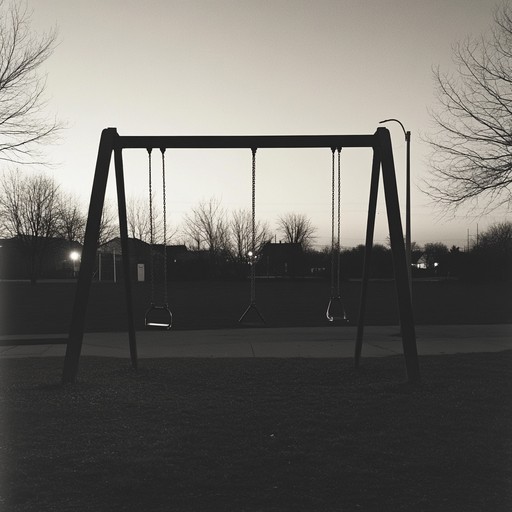 This track creates a chilling atmosphere, blending aggressive hip hop beats with the eerie sounds of a distant playground at night, invoking feelings of unease and suspense. The music is layered with distant, echoing laughter and slowly building suspenseful dynamics that pair well with horror themed lyrics and storytelling.