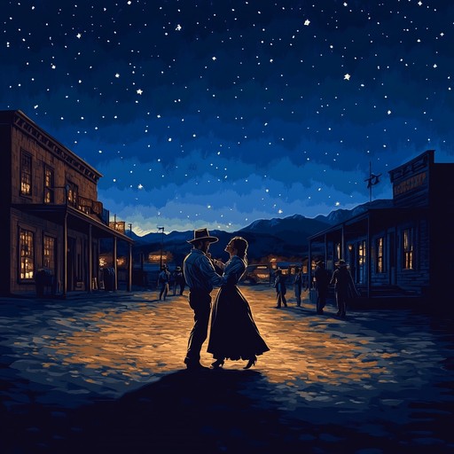 This track captures the spirited energy of the old west, featuring a lively blend of upbeat rhythms and desert inspired melodies. A perfect soundtrack for scenes of bustling western towns, horseback riding across arid landscapes, or lively cowboy dances under the stars. The driving acoustic guitar sets a cheerful pace, accompanied by rhythmic claps and whistles that bring the scene to life.