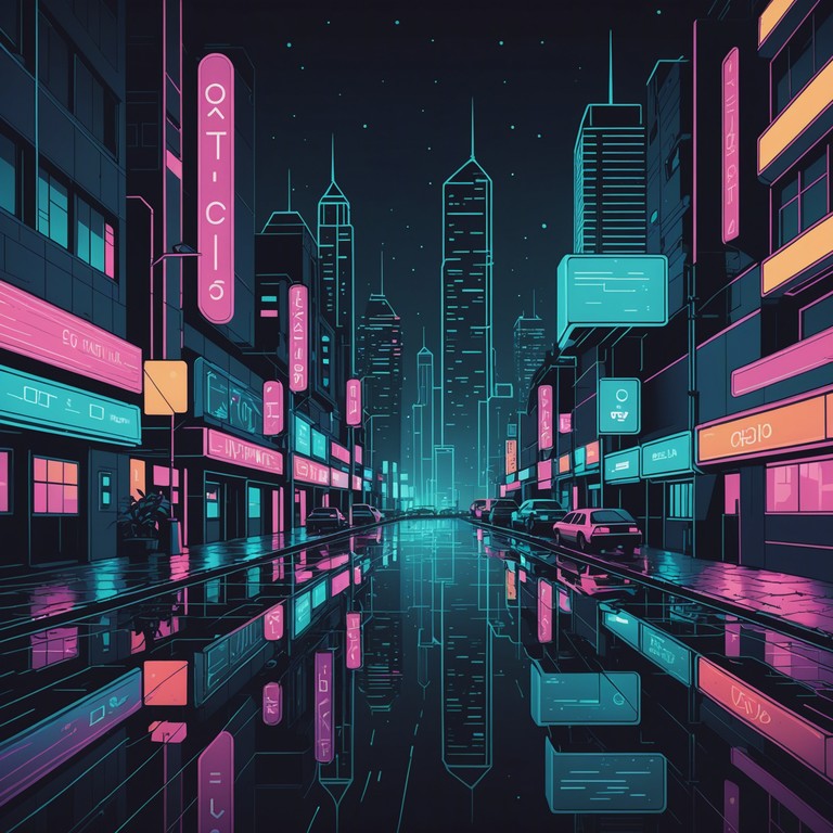 This track encapsulates the essence of a futuristic cityscape with its blend of dense electronic layers and ethereal undertones, creating a sense of vastness intertwined with intimate cybernetic whispers. The piece moves through various dynamic changes, mirroring the unpredictable nature of a neon soaked urban environment that never sleeps. The swells and drops stimulate a journey through shadowy alleys and glittering skyscrapers, crafting an auditory world where the future meets the hidden emotional undercurrents of its inhabitants.