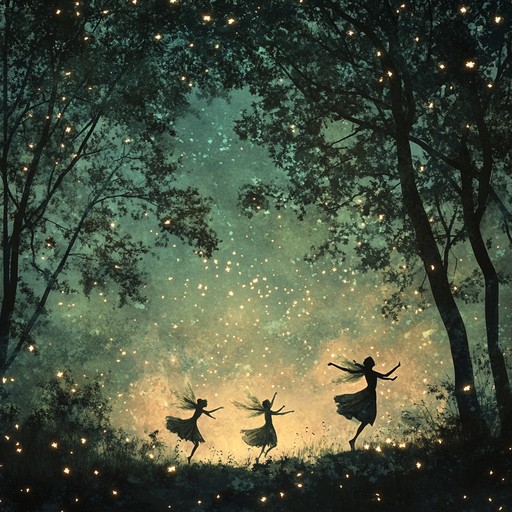 A tender and lyrical capriccio capturing the magical nightly dance of fairies under the moonlit forest canopy, with enchanting and delicate melodies