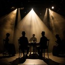 gritty, theatrical cabaret with dark, rebellious undertones