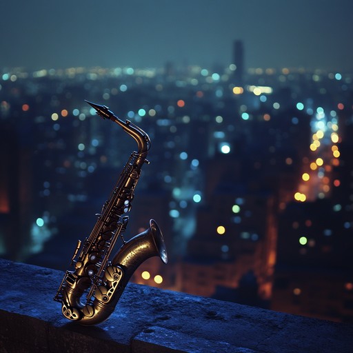 A saxophonist captures the enchanting essence of egypt's grandeur with every note played under the vast, starry night sky, merging blues with subtle middle eastern influences to create a deeply emotive musical narrative.