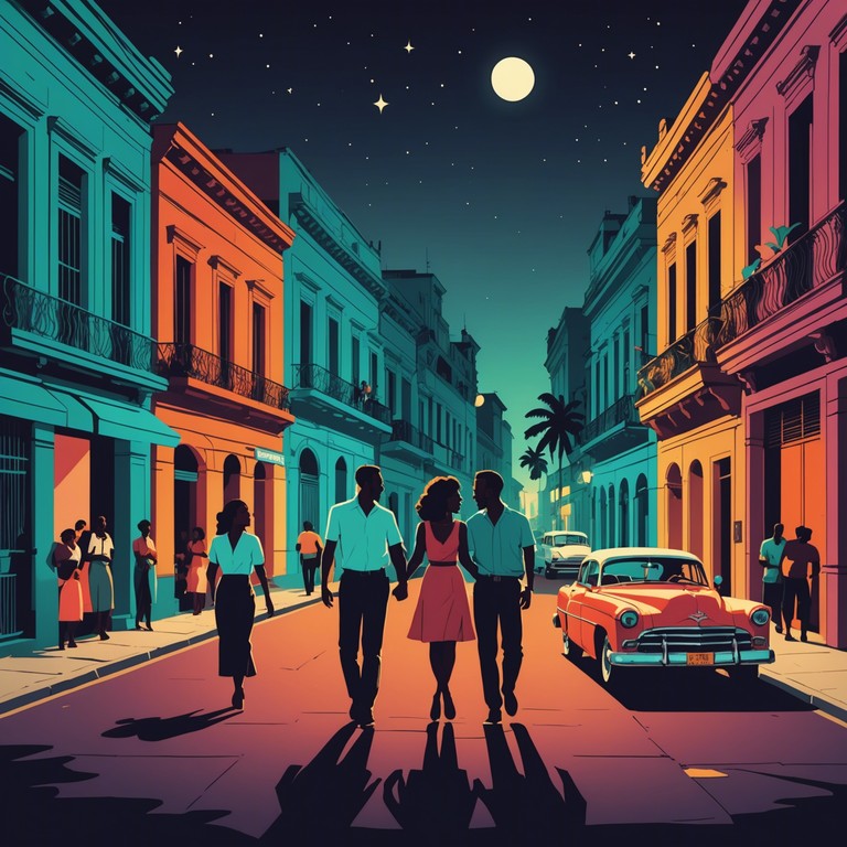 This track captures the essence of a bustling havana nightlife scene, characterized by its captivating and energetic mambo rhythms. Through rich and lively instrumentals, it evokes the sensation of dancing under a moonlit sky in havana, surrounded by vibrant colors and the joyous laughter of dancers moving in sync to the powerful beats of mambo.