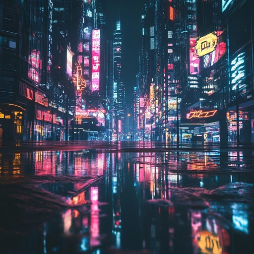 Evoking the nightlife of a futuristic metropolis, this track blends pulsating synth beats with shimmering melodies. Perfect for a high energy drive under neon signs. The dynamic progression captures the essence of a city that never sleeps, transporting listeners to a vibrant, electric atmosphere.