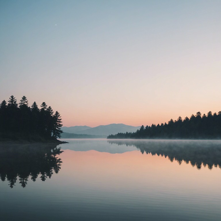 Imagine an undisturbed lake at dawn, barely a ripple on the surface, as the first light paints it with colors of the sky. The music captures this pristine calmness with every tone, offering an escape into tranquility.