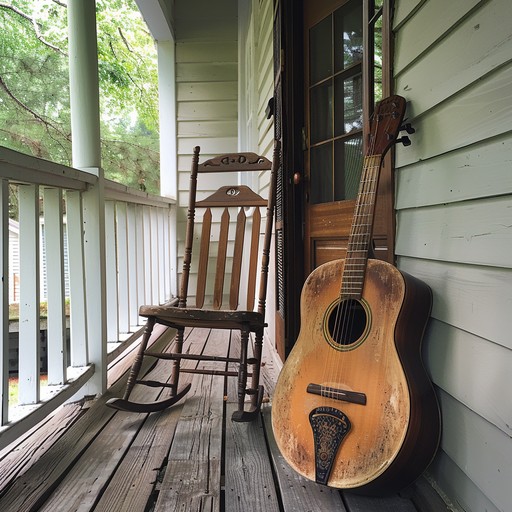 Imagine sitting on a wooden porch in the countryside, surrounded by lush green fields and a gentle breeze. The sound of a banjo, fiddle, and acoustic guitar blend together in a fast-paced, toe-tapping melody that fills the air with joy and energy. The intricate fingerpicking and rapid strumming create a vibrant, uplifting atmosphere that transports you to a simpler time and place.