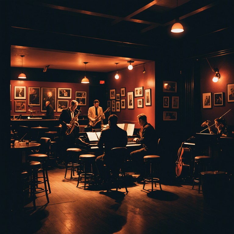 This composition blends traditional big band elements with a contemporary swing twist, creating a vibrant, danceable track. The sound is anchored by a bold brass section performing complex, upbeat rhythms that evoke the spirit of a lively harlem night scene. Each arrangement section bursts with energetic solos and tight, syncopated ensemble passages, making it perfect for dance halls and jazz clubs alike.