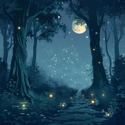 Immerse yourself in a dreamlike journey through an enchanted forest, where moonlight filters through the canopy, casting ethereal glow on winding pathways. Delicate melodies weave through the air, capturing the serene beauty and magical essence of this otherworldly realm.