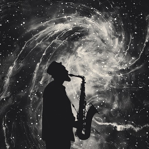 Embark on a celestial journey where futuristic jazz infuses with cosmic soul, creating an ethereal soundscape. Synthesizers weave through smooth jazz rhythms while soulful brass sections add a touch of otherworldly melancholy. This composition conjures the vastness of space with a groovy yet reflective vibe.