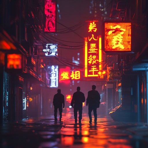 Dive into a futuristic metropolis where neon lights glow and shadowy figures move to the pulsating rhythms of underground electronica. This cyberpunk track captures the essence of a digital dystopia, with hypnotic synths and driving bass lines painting a sonic picture of a world where technology and decay coexist.