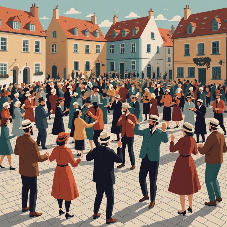 Imagine stepping back in time to a festive scene in an old eastern european town, where the local klezmer band enlivens the spirits of all attendees with their soulful and playful tunes.